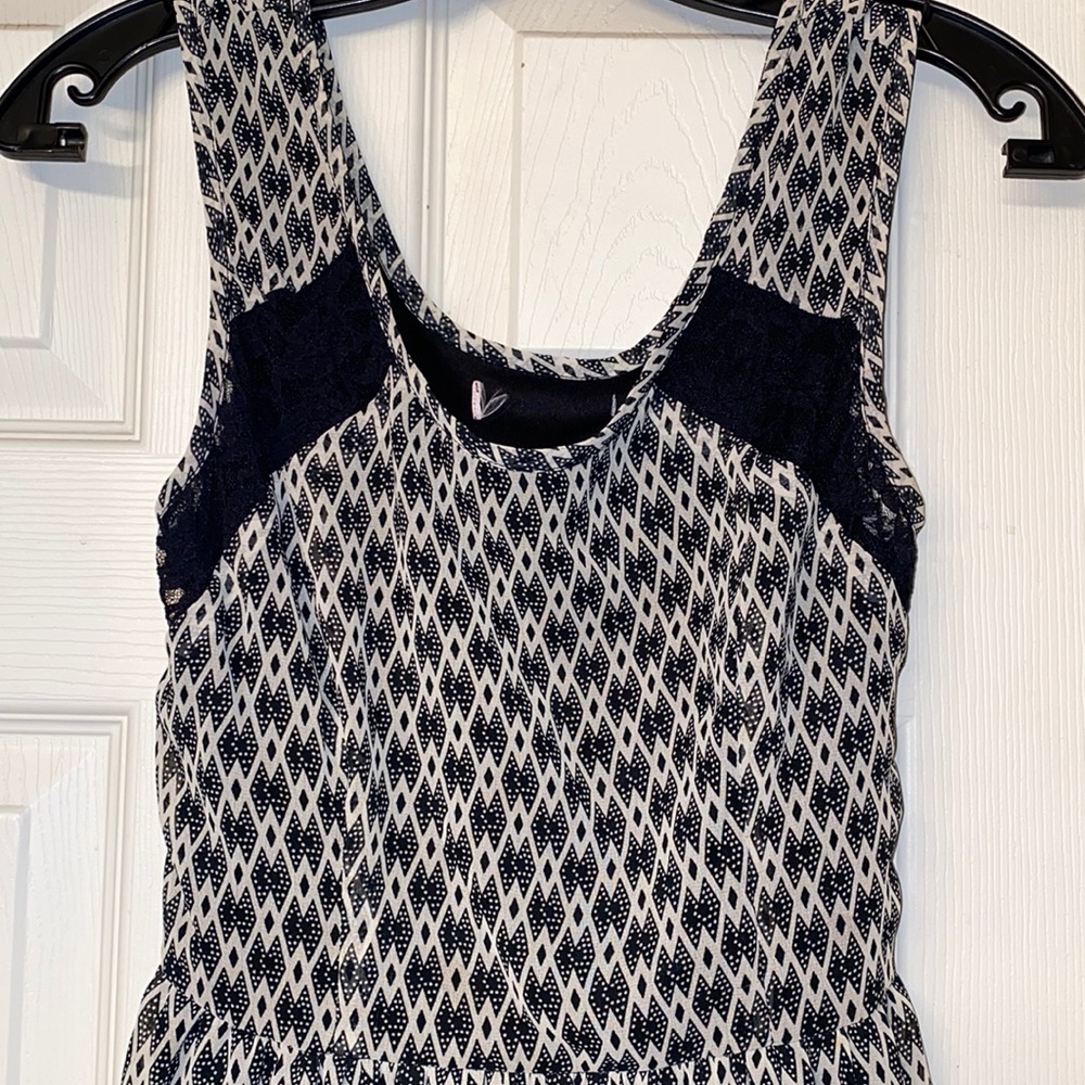 Black and white and lace tank dress size Small - Picture 2 of 4